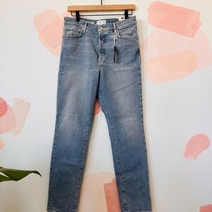 Mango Blue Straight Leg Jeans High-Waisted Vintage
